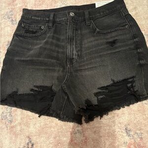 American Eagle Outfitters Black Distressed Jean Shorts